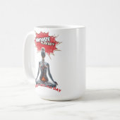 ヨガおもしろい漫画アポップ・アートのート – "ナマステ既" コーヒーマグカップ (正面左)