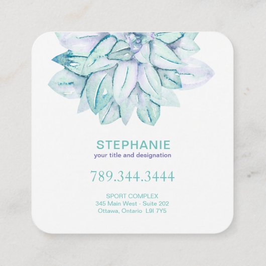 ヨガおよび霊気の名刺 スクエア名刺 (裏面)