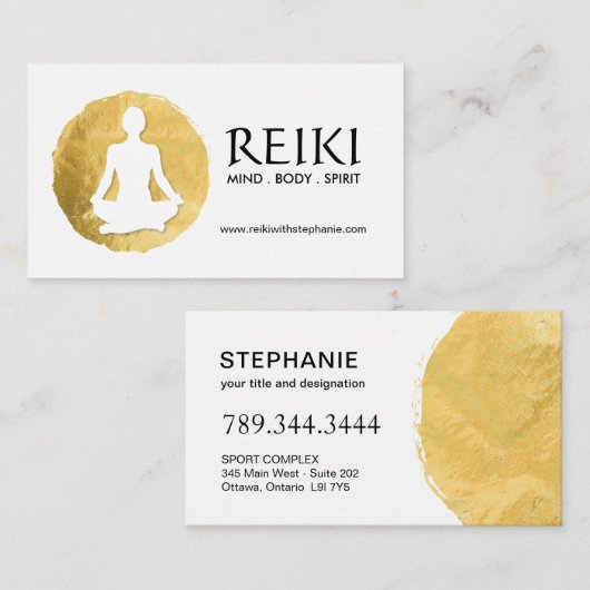 ヨガおよび霊気の名刺 名刺 (正面/裏面)