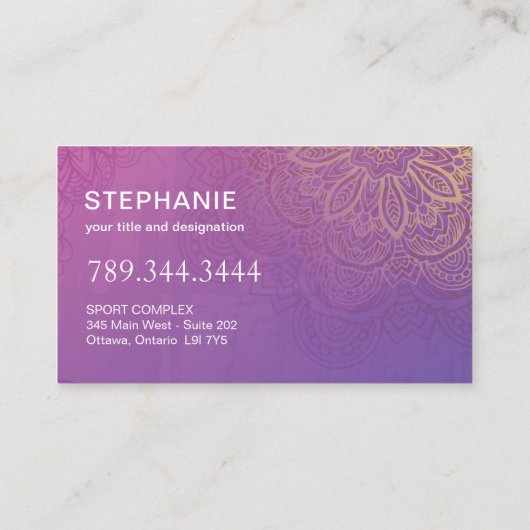 ヨガおよび霊気の名刺 名刺 (裏面)