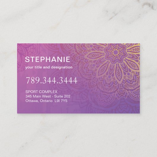 ヨガおよび霊気の名刺 名刺 (裏面)