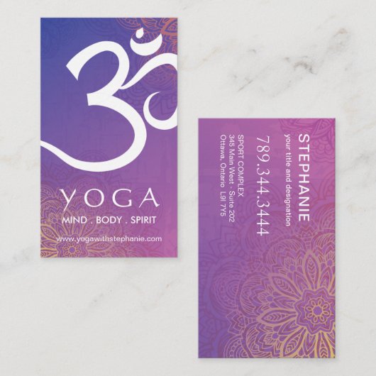 ヨガおよび霊気の名刺 名刺 (正面/裏面)