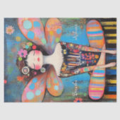 ヨガお洒落ア感動的ートをする妖精 薄葉紙 (正面)