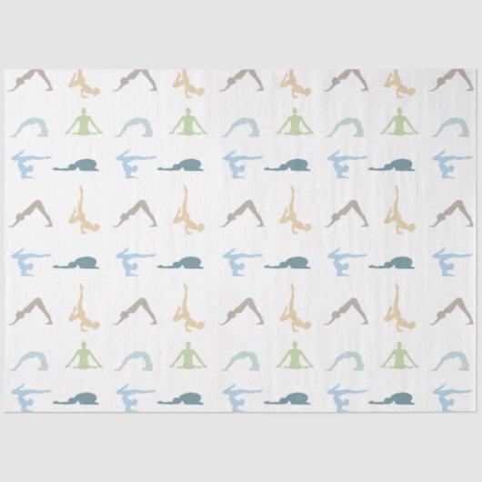 ヨガがシルエットの心遣い瞑想をする 薄葉紙 (正面)