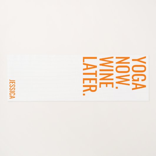 ヨガが今ワインの後オレンジおもしろいリバーシブル ヨガマット (裏面(横))