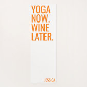 ヨガが今ワインの後オレンジおもしろいリバーシブル ヨガマット (裏面)