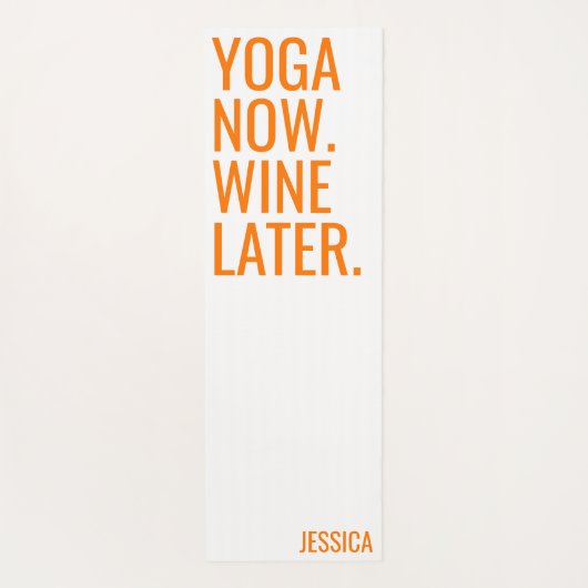 ヨガが今ワインの後オレンジおもしろいリバーシブル ヨガマット (裏面)