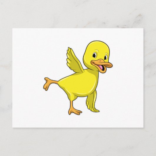 ヨガでストレッチするアヒル ポストカード (正面)