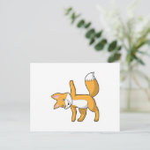 ヨガでストレッチするキツネ ポストカード (スタンド正面)