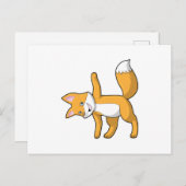 ヨガでストレッチする狐 ポストカード (正面/裏面)