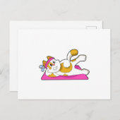 ヨガでストレッチする猫 ポストカード (正面/裏面)