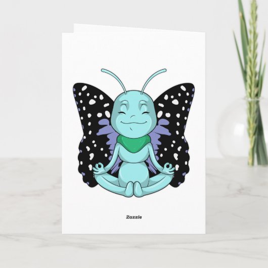 ヨガで足を伸ばす蝶 カード (裏面)