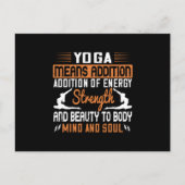 ヨガとは、エネルギーの精神と魂の付加を意味する ポストカード (正面)