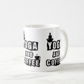 ヨガとコーヒー面白いウェルネスラバー名言 コーヒーマグカップ (正面右)
