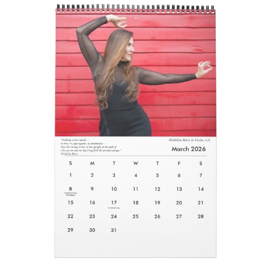 ヨガと体画像連合15ヶ月カレンダー カレンダー (3月 2026)