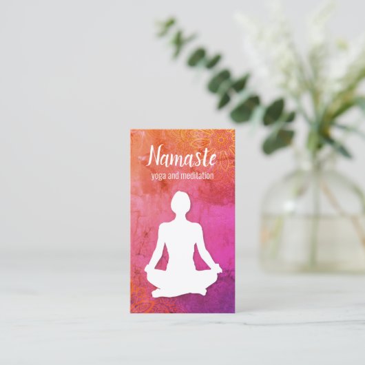 ヨガと瞑想のインストラクター名刺 名刺 (スタンド正面)