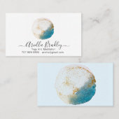 ヨガと瞑想 | 水彩及びグリッター 名刺 (正面/裏面)