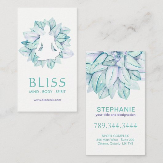 ヨガと霊気名刺 名刺 (正面/裏面)