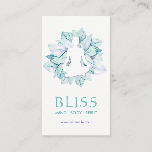 ヨガと霊気名刺 名刺 (正面)