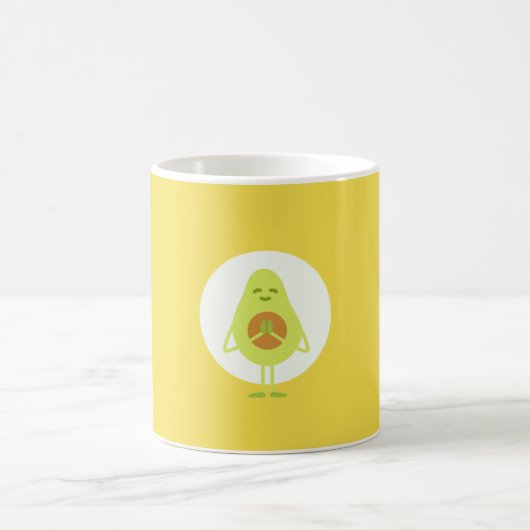 ヨガのアボカド コーヒーマグカップ (中央)