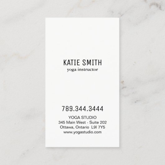 ヨガのインストラクターおよび霊気のマスターの名刺 名刺 (裏面)