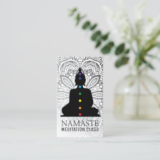 ヨガのインストラクターおよび霊気のマスターの名刺 名刺 (スタンド正面)