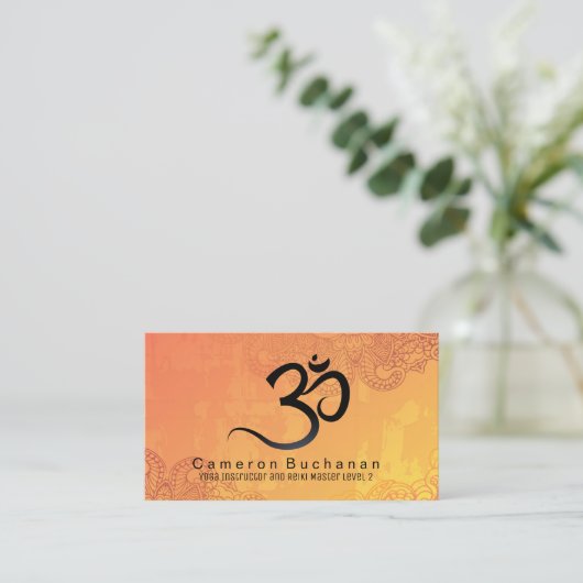 ヨガのインストラクターおよび霊気のマスターの名刺 名刺 (スタンド正面)