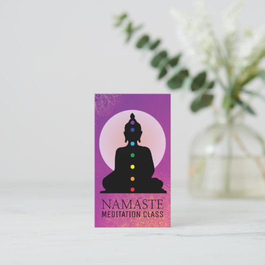 ヨガのインストラクターおよび霊気のマスターの名刺 名刺 (スタンド正面)