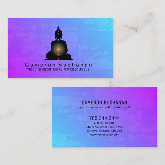 ヨガのインストラクターおよび霊気のマスターの名刺 名刺 (正面/裏面)