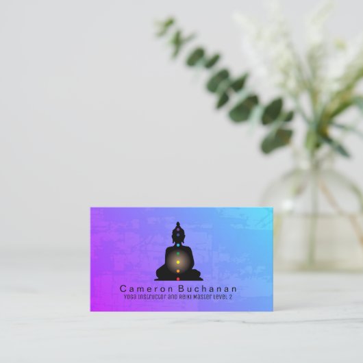 ヨガのインストラクターおよび霊気のマスターの名刺 名刺 (スタンド正面)