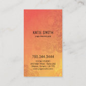 ヨガのインストラクターおよび霊気のマスターの名刺 名刺 (裏面)