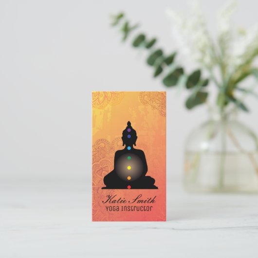 ヨガのインストラクターおよび霊気のマスターの名刺 名刺 (スタンド正面)
