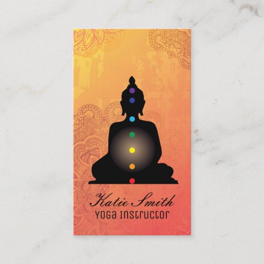 ヨガのインストラクターおよび霊気のマスターの名刺 名刺 (正面)