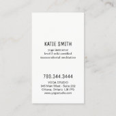 ヨガのインストラクターおよび霊気のマスターの名刺 名刺 (裏面)