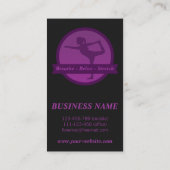 ヨガのインストラクターのための伸張の位置のシルエット 名刺 (裏面)