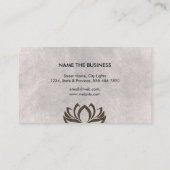 ヨガのインストラクターのはすの花の水彩画のホリスティック 名刺 (裏面)