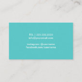 ヨガのインストラクターのはすの花の赤面のピンクのターコイズ 名刺 (裏面)