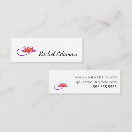 ヨガのインストラクターのはすの花 スキニー名刺 (正面/裏面)