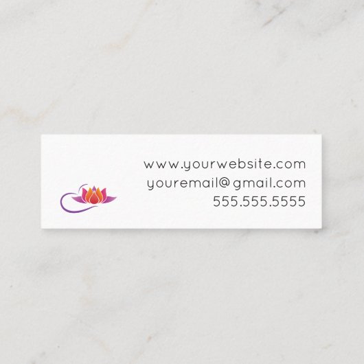 ヨガのインストラクターのはすの花 スキニー名刺 (裏面)