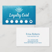 ヨガのインストラクターのはすロゴの水の青いロイヤリティの穿孔器 ロイヤリティカード (正面/裏面)