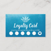 ヨガのインストラクターのはすロゴの水の青いロイヤリティの穿孔器 ロイヤリティカード (正面)