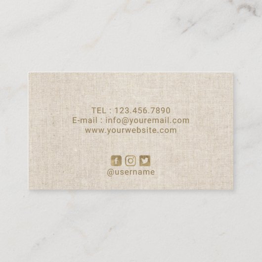 ヨガのインストラクターのはす金ゴールドの打撃のエレガントな麻布 名刺 (裏面)