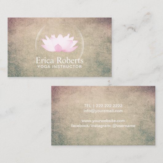 ヨガのインストラクターのエレガントで白熱［赤熱］光を放つなはす健康 名刺 (正面/裏面)