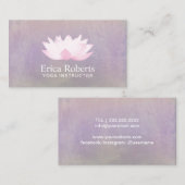 ヨガのインストラクターのエレガントなはす水彩画 名刺 (正面/裏面)