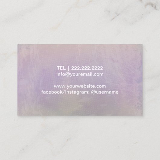 ヨガのインストラクターのエレガントなはす水彩画 名刺 (裏面)