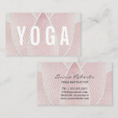 ヨガのインストラクターのエレガントなはす花柄 名刺 (正面/裏面)