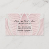 ヨガのインストラクターのエレガントなはす花柄 名刺 (裏面)