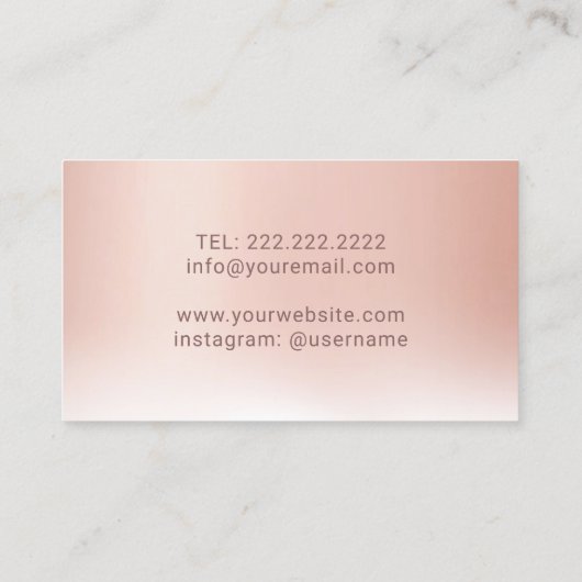 ヨガのインストラクターのエレガントなばら色の金ゴールドのはす花柄 名刺 (裏面)