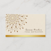 ヨガのインストラクターのクラシックな曼荼羅のはす花柄 名刺 (正面)