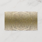 ヨガのインストラクターのシックな金ゴールド| Bohoの曼荼羅パターン 名刺 (裏面)